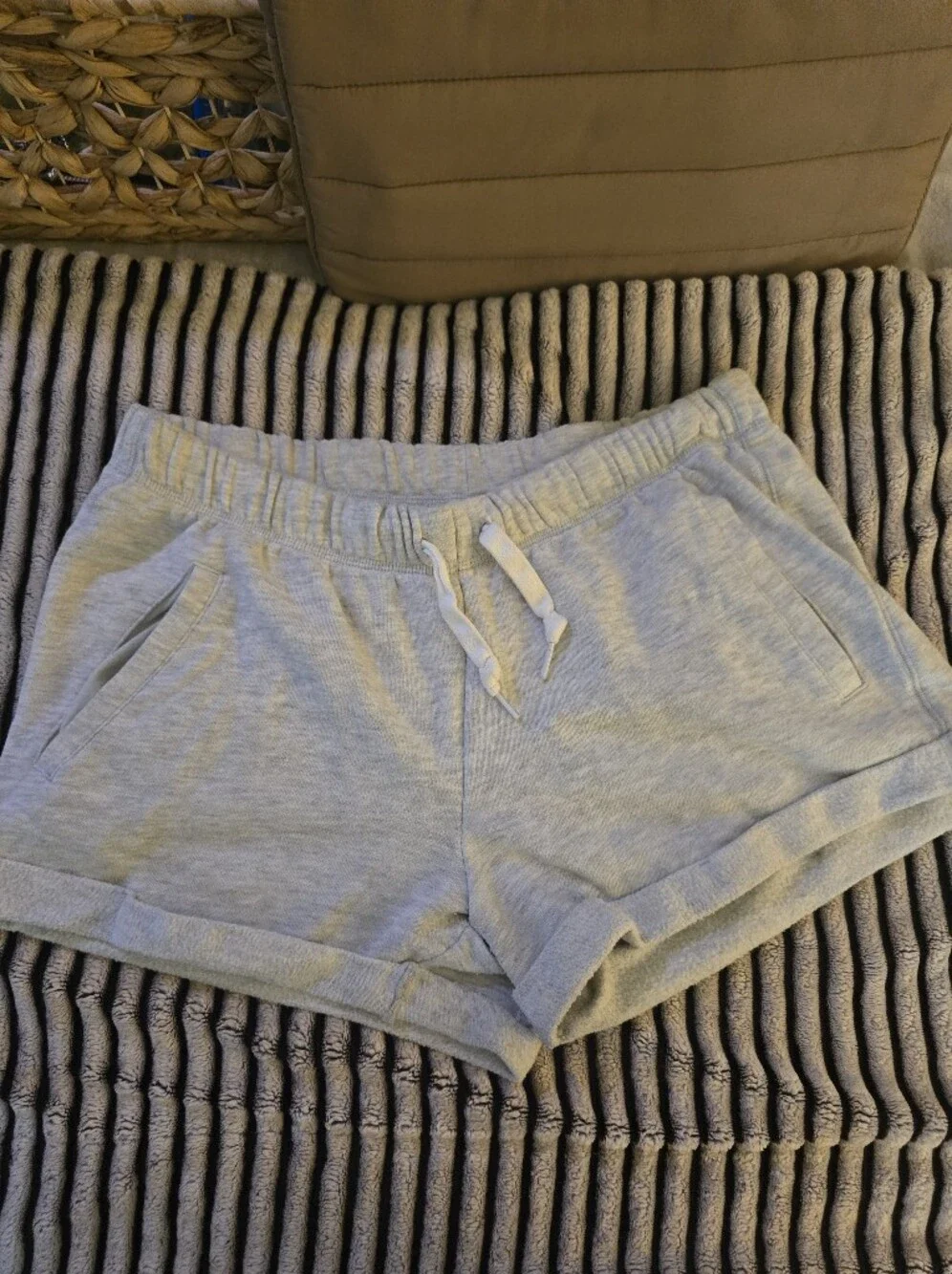 PINK VS (Set Of 2) Logo Lounge Shorts In Light Gray & Black